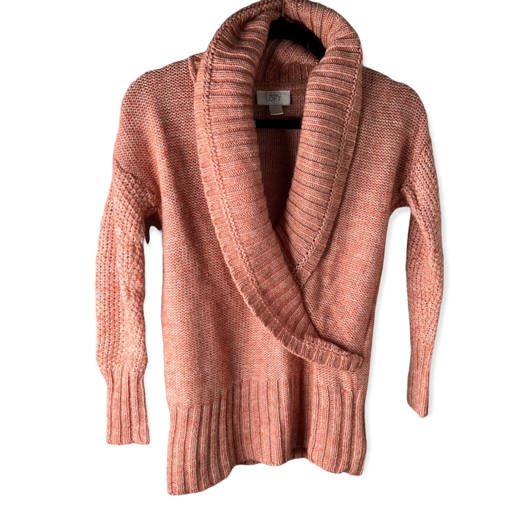 Loft women’s pink alpaca blend knit pullover sweater size small